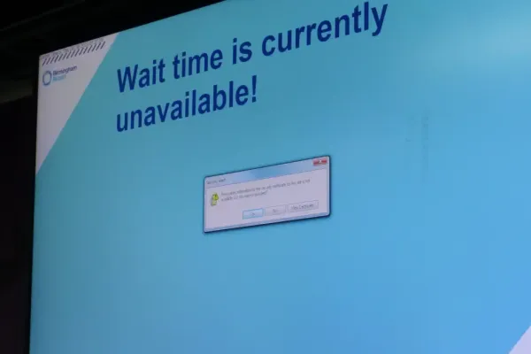 Birmingham Airport Screen Shows Windows 7 Error