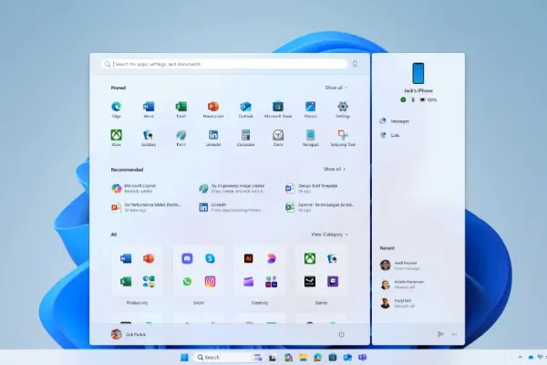 Windows11 Update Brings Redesigned Start Menu