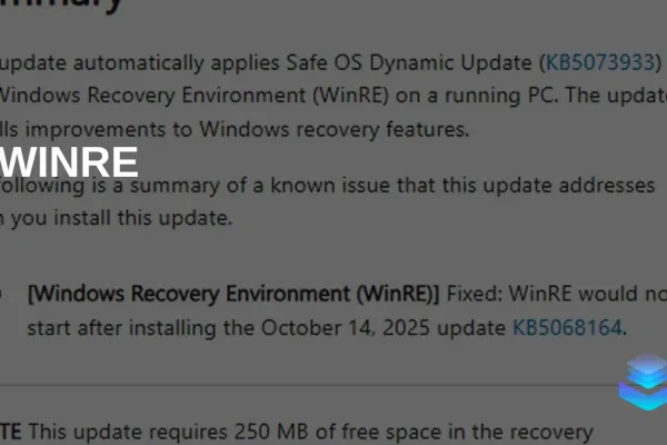 Microsoft Re-releases WinRE Update for Windows 10