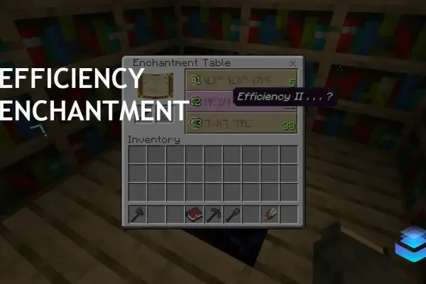 Efficiency Enchantment Boosts Tool Speed in Minecraft