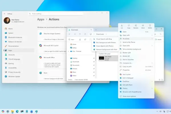 AI Actions Enhance Windows 11 File Explorer Functionality