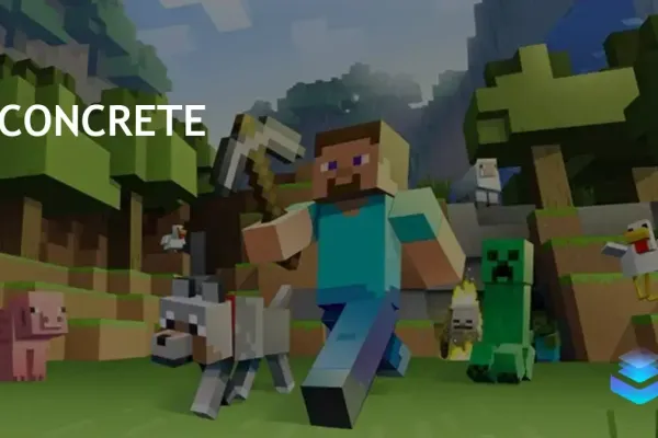 Minecraft Players Craft Concrete Powder with Sand, Gravel, and Dye