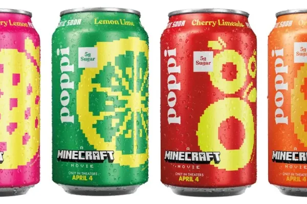 Poppi Partners with Minecraft Movie for Limited-Edition Soda