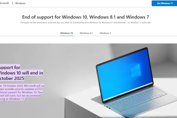 Windows 10 End of Support Set for October 2025