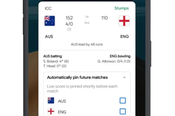 Enable Live Scores on Android with Google App
