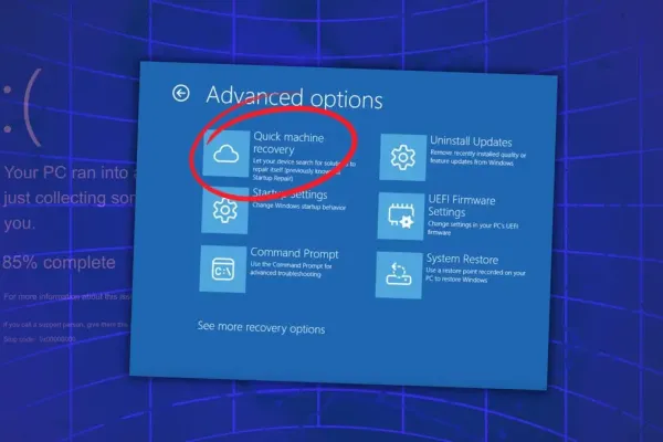 Windows 11 introduces Quick Machine Recovery for boot issues